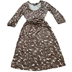 Boden scoop neck brown circle belted dress size 10